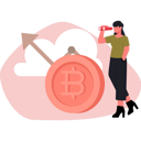 پیش‌نمایش فایل woman-looking-cloud-bitcoin-13685206 از پک ارز دیجیتال