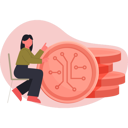 پیش‌نمایش فایل woman-showing-coin-networking-13685180 از پک ارز دیجیتال