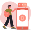 پیش‌نمایش فایل young-man-asking-about-bitcoin-on-mobile-13685195 از پک ارز دیجیتال