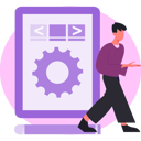 پیش‌نمایش فایل man-setting-mobile-coding-13748968 از پک موتور جستجو