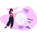 پیش‌نمایش فایل woman-explaining-idea-bulb-13748962 از پک موتور جستجو
