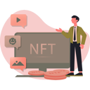 پیش‌نمایش فایل man-presenting-nft-on-monitor-13685245 از پک ارز دیجیتال