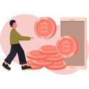 پیش‌نمایش فایل man-saving-money-in-mobile-13685216 از پک ارز دیجیتال