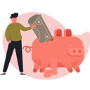 پیش‌نمایش فایل man-saving-money-in-piggy-bank-13685235 از پک ارز دیجیتال