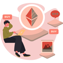 پیش‌نمایش فایل man-thinking-about-buying-currency-13685255 از پک ارز دیجیتال