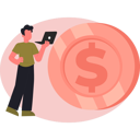 پیش‌نمایش فایل man-working-about-dollar-coin-on-laptop-13685238 از پک ارز دیجیتال