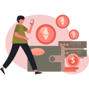 پیش‌نمایش فایل manwalking-near-crypto-currency-13685236 از پک ارز دیجیتال
