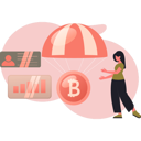پیش‌نمایش فایل woman-flying-bitcoin-with-parachute-13685218 از پک ارز دیجیتال