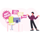 پیش‌نمایش فایل man-presenting-online-shopping-sale-13748866 از پک فروش و تخفیف‌های ویژه