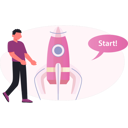 پیش‌نمایش فایل man-telling-about-business-startup-rocket-13748854 از پک فروش و تخفیف‌های ویژه