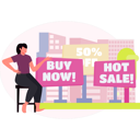 پیش‌نمایش فایل woman-doing-promotion-online-shopping-13748868 از پک فروش و تخفیف‌های ویژه