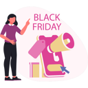 پیش‌نمایش فایل woman-pointing-black-friday-sale-13748827 از پک فروش و تخفیف‌های ویژه