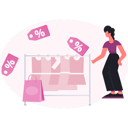 پیش‌نمایش فایل woman-pointing-discount-sale-13748846 از پک فروش و تخفیف‌های ویژه