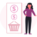 پیش‌نمایش فایل woman-pointing-dollar-shopping-13748834 از پک فروش و تخفیف‌های ویژه