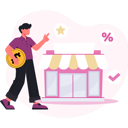 پیش‌نمایش فایل man-holding-dollar-coin-and-talking-discount-shopping-13748780 از پک فروش و تخفیف‌های ویژه