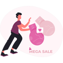 پیش‌نمایش فایل man-pointing-mega-sale-13748767 از پک فروش و تخفیف‌های ویژه