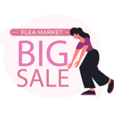 پیش‌نمایش فایل woman-showing-marketing-big-sale-13748773 از پک فروش و تخفیف‌های ویژه