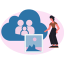 پیش‌نمایش فایل woman-pointing-cloud-profile-13784851 از پک خدمات وب