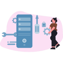 پیش‌نمایش فایل girl-setting-web-server-13749148 از پک خدمات وب