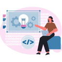 پیش‌نمایش فایل girl-working-on-web-setting-ideas-13749131 از پک خدمات وب