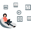 پیش‌نمایش فایل girl-sitting-on-couch-working-on-laptop-13619022 از پک ان‌اف‌تی (توکن غیرمثلی)