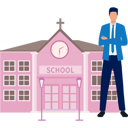 پیش‌نمایش فایل man-standing-near-school-building-14326603 از پک کلیسا