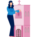 پیش‌نمایش فایل woman-is-pointing-bell-church-14326622 از پک کلیسا