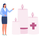 پیش‌نمایش فایل woman-is-pointing-burning-candle-14326579 از پک کلیسا