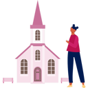 پیش‌نمایش فایل woman-is-presenting-church-building-14326591 از پک کلیسا