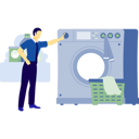پیش‌نمایش فایل man-is-turn-on-the-washing-machine-14326951 از پک ماشین لباس‌شویی
