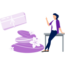 پیش‌نمایش فایل girl-sitting-on-table-pointing-gift-box-13010349 از پک زیبایی‌شناسی / آرایشی