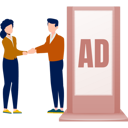 پیش‌نمایش فایل boy-and-girl-shaking-hands-and-standing-near-billboard-12860470 از پک تابلوهای تبلیغاتی