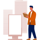 پیش‌نمایش فایل the-man-is-looking-blank-board-12860497 از پک تابلوهای تبلیغاتی