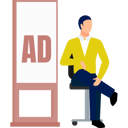 پیش‌نمایش فایل the-man-is-sitting-near-bill-board-advertisement-12860446 از پک تابلوهای تبلیغاتی