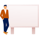 پیش‌نمایش فایل the-man-is-standing-near-black-board-12860493 از پک تابلوهای تبلیغاتی