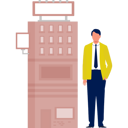 پیش‌نمایش فایل the-man-is-standing-next-to-bill-board-building-12860483 از پک تابلوهای تبلیغاتی