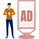 پیش‌نمایش فایل the-man-is-using-ad-mobile-12860474 از پک تابلوهای تبلیغاتی
