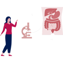 پیش‌نمایش فایل girl-searching-colon-on-microscope-machine-14360439 از پک کولون و روده بزرگ