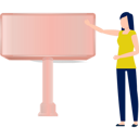 پیش‌نمایش فایل girl-showing-empty-board-14360331 از پک تابلوهای تبلیغاتی