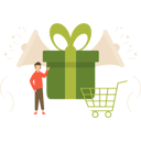پیش‌نمایش فایل boy-buying-gift-on-sale-4403727 از پک خرید و تجارت الکترونیک