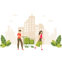 پیش‌نمایش فایل couple-doing-grocery-shopping-4403729 از پک خرید و تجارت الکترونیک