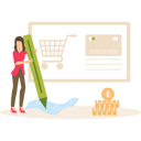 پیش‌نمایش فایل lady-doing-online-shopping-according-shopping-list-4403716 از پک خرید و تجارت الکترونیک