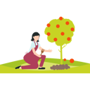 پیش‌نمایش فایل a-girl-digging-a-plant-in-a-garden-or-a-farm-near-a-fruit-tree-4417652 از پک کشاورزی