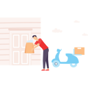 پیش‌نمایش فایل delivery-boy-kept-the-parcel-outdoor-the-home-4397942 از پک خدمات تحویل