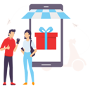 پیش‌نمایش فایل girl-and-boy-getting-gift-delivery-4397945 از پک خدمات تحویل