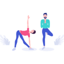 پیش‌نمایش فایل couple-doing-yoga-4398570 از پک تناسب اندام