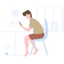 پیش‌نمایش فایل boy-sitting-on-chair-and-ordering-snacks-online-4423112 از پک فعالیت روزانه