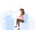 پیش‌نمایش فایل girl-working-on-laptop-while-sitting-on-office-desk-4423121 از پک فعالیت روزانه