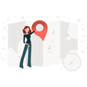 پیش‌نمایش فایل girl-showing-location-on-map-4403326 از پک سرویس مکان‌یابی