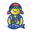 پیش‌نمایش فایل fishmonger-female-8052026 از پک غذاهای دریایی